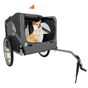 Gulches Pet Strollers: Black Folding Dog Bike Trailer with 20-Inch Wheels - 1 of 4