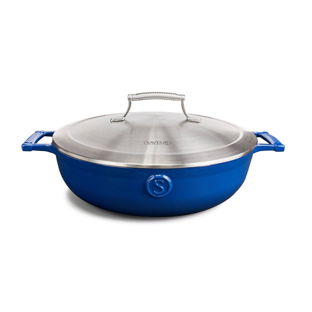 Photos - Bakeware Saveur Selects Voyage Series 4.5qt Enameled Cast Iron Braiser with Stainle