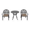 Akoasm 3-Pieces Aluminum Patio Dining Table With Umbrella Hole And Brown Cushions-Black - 3 of 4