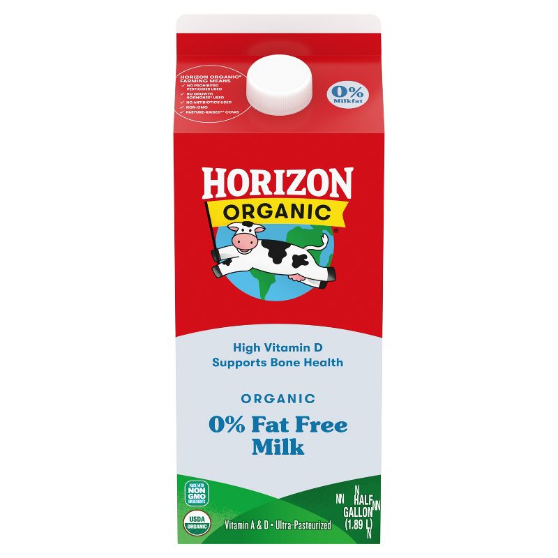 Horizon Organic Nonfat High Vitamin D Milk - 0.5gal, 1 of 10