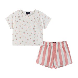 Andy & Evan  Kids  Girls Raglan Tee & Short PJ Set - 1 of 4