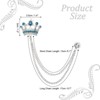 Unique Bargains Crown Hanging Chain Brooch Rhinestone Suit Pins - 2 of 4
