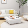 vidaXL Coffee Table White 35.4"x35.4"x11" Engineered Wood - 2 of 4