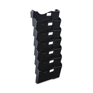 Universal Grande Central Filing System, 7 Sections, Legal/Letter Size, Wall Mount, 16" x 4.75" x 38.25", Black, 7/Pack - 1 of 4