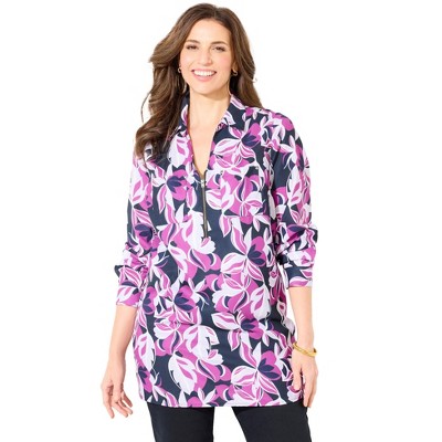 Catherines Women's Plus Size Breezeway Half-Zip Tunic