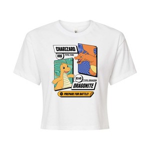 Women's - Pokémon - Dragonite Charizard Prepare For Battle Cropped Graphic T-Shirt - 1 of 4