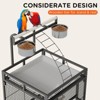 60 inch Large Bird Cage with Rolling Stand, Metal Parrot Cage with Play Top & 4 Stainless Steel Bowls - 3 of 4