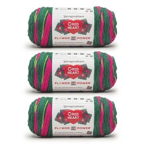 Red Heart All in ONE Flower Power Yarn 3 Pack-Hyacinth Bucket - 1 of 4