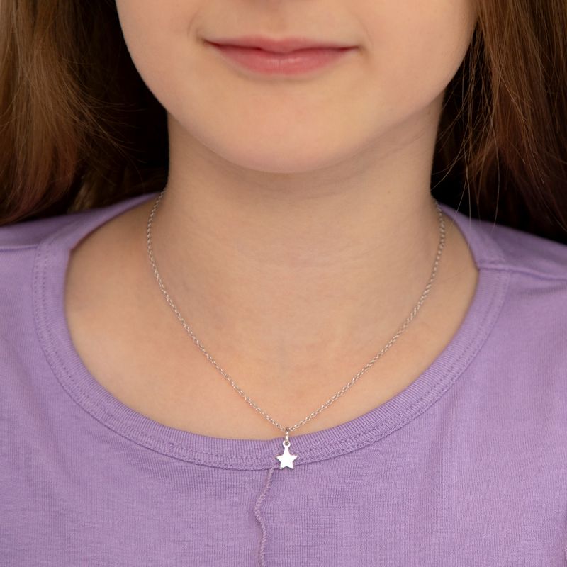 Girls' Delicate Star Sterling Silver Necklace - In Season Jewelry, 4 of 6
