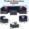 ELJGET Outdoor Patio Furniture Set, 7 Pieces PE Wicker Modular Sofa with Cushion and Glass Table - 3 of 4