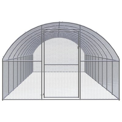 vidaXL Chicken Coop Silver Galvanized steel Large Tough Chicken Coop