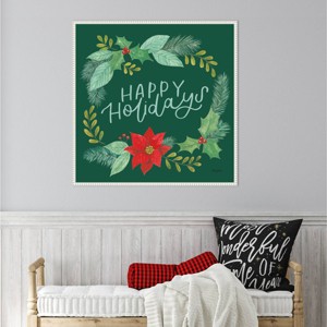Amanti Art 30"x30" Holly and Pine II Holidays by Jenaya Jackson Framed Canvas Wall Art Print - 1 of 4