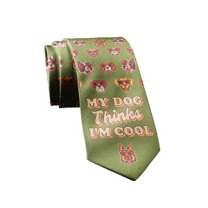 Crazy Dog T-Shirts My Dog Thinks Im Cool Necktie Funny Neckties for Men Cool Dog Tie Mens Novelty Neckties - 1 of 4