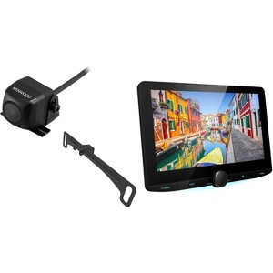 Kenwood DMX1037S 10.1" Floating Panel Digital MultiMedia Receiver with CMOS-230LP Rearview Camera with License Plate Mounting Hardware - 1 of 4