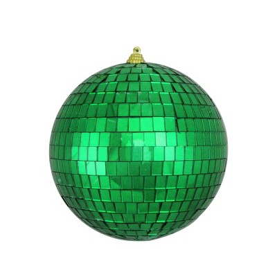 Northlight 6" Mirrored Glass Disco Ball Christmas Ornament - Green