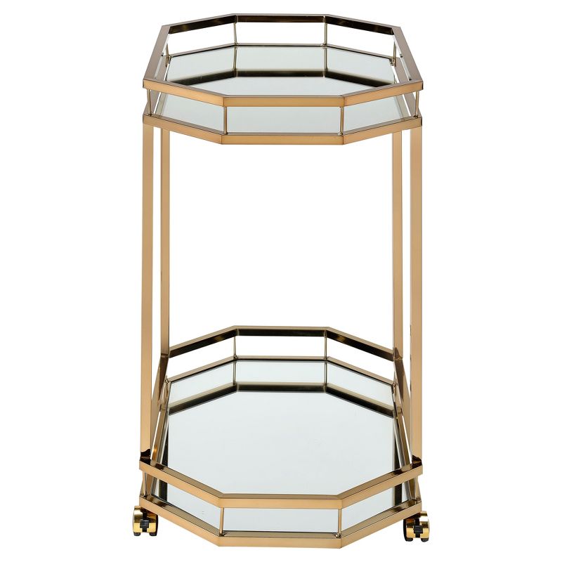Lacole Serving Cart Mirror/Champagne - Acme Furniture, 4 of 6