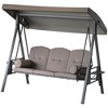Resenkos 3-Seat Swing Chair, Outdoor Glider With Canopy, Removable Cushions, Pillows, Side Trays, Garden, - 2 of 4
