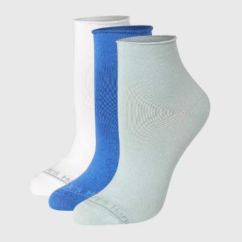 Women's Farm Barn 3pk Liner Socks - Xhilaration™ Blue/gray/pink 4