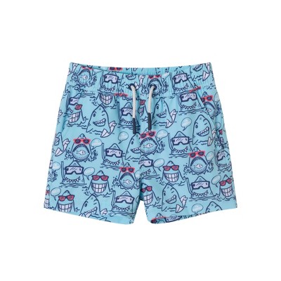 Andy & Evan  Toddler  Happy Shark Print Swim Trunk