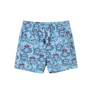 Andy & Evan  Toddler  Happy Shark Print Swim Trunk - 1 of 3