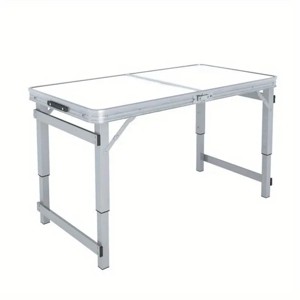 GlasFlength Folding Tables Compact Outdoor Table Portable Simple Fashion Design for Active Lifestyle Adventures, White, 47.24"*23.62"*29.13" - 1 of 4