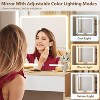 Vanity Desk with Mirror and Lights, Makeup Vanity with Drawer & Storage Shelves, Cabinet, 3 White Lighting Modes Adjustable Brightness, Power Outlet - 2 of 4