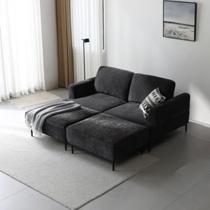Nebula Vortex 71" Wide Upholstery Loveseat Sofa With 2Pcs Stool - 1 of 4