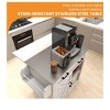 Kitchen Island on Wheels with Power Outlets with Drop Leaf Portable Rolling Mobile Kitchen Cart with Storage Drawer Cabinet Counter Metal Top - 2 of 4