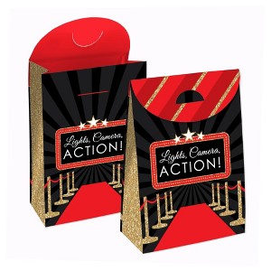 Big Dot of Happiness Red Carpet Hollywood - Movie Night Gift Favor Bags - Party Goodie Boxes - Set of 12 - 1 of 4