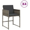 vidaXL Patio Chairs with Cushions 4 pcs Gray Poly Rattan - 2 of 4