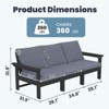 Hyleory 3-Seat Patio Accent Chair With Cushion,HDPE  Patio Sofa With Loose Cushion - 3 of 4