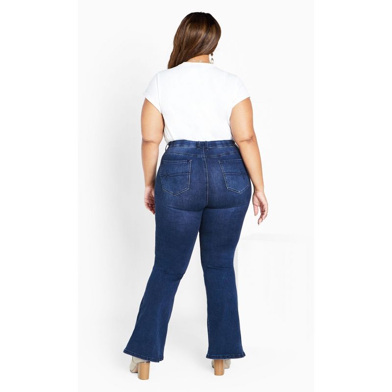 Women's Plus Size Ebony Flare Jean - indigo | AVEOLOGY, 4 of 7