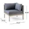 Osparple Outdoor Patio Furniture Set Wicker Acacia Wood Sectional L-Shaped Sofa with Cushions Wooden Square Coffee Table for Garden, Terrace - 4 of 4