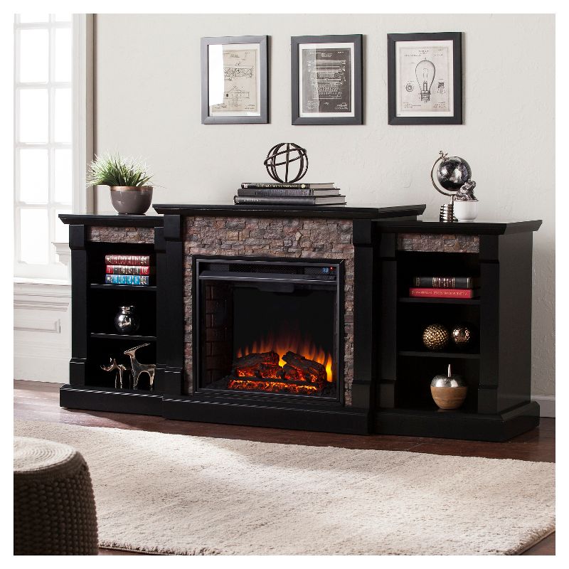 Southern Enterprises Gilman Electric Fireplace with Bookcases, 3 of 7
