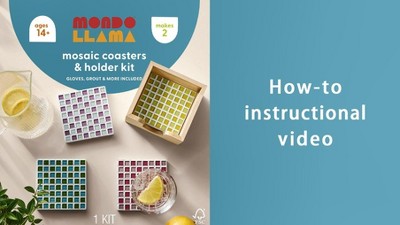 4ct Mosaic Tile Coasters Summer Craft Activity Kit - Mondo Llama