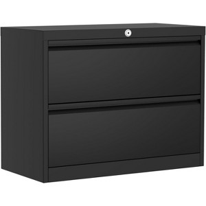 2-Drawer File Cabinet with Lock, Metal Lateral Filing Cabinets for Letter/Legal Size Documents,  for Home Office | Requires Assembly, Black - 1 of 4