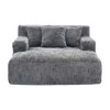 Vynxaria Chenille Lazy Sofa Chaise Longue Armchair with 3 Pillows for Ultimate Comfort - 2 of 4