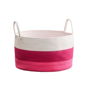 SEVOBAL Laundry Bags and Baskets Cotton Soft and Spacious Storage, Neutral Round Basket for Home Organization, Multicolored, 21.7"*3.2"*13" - 1 of 4