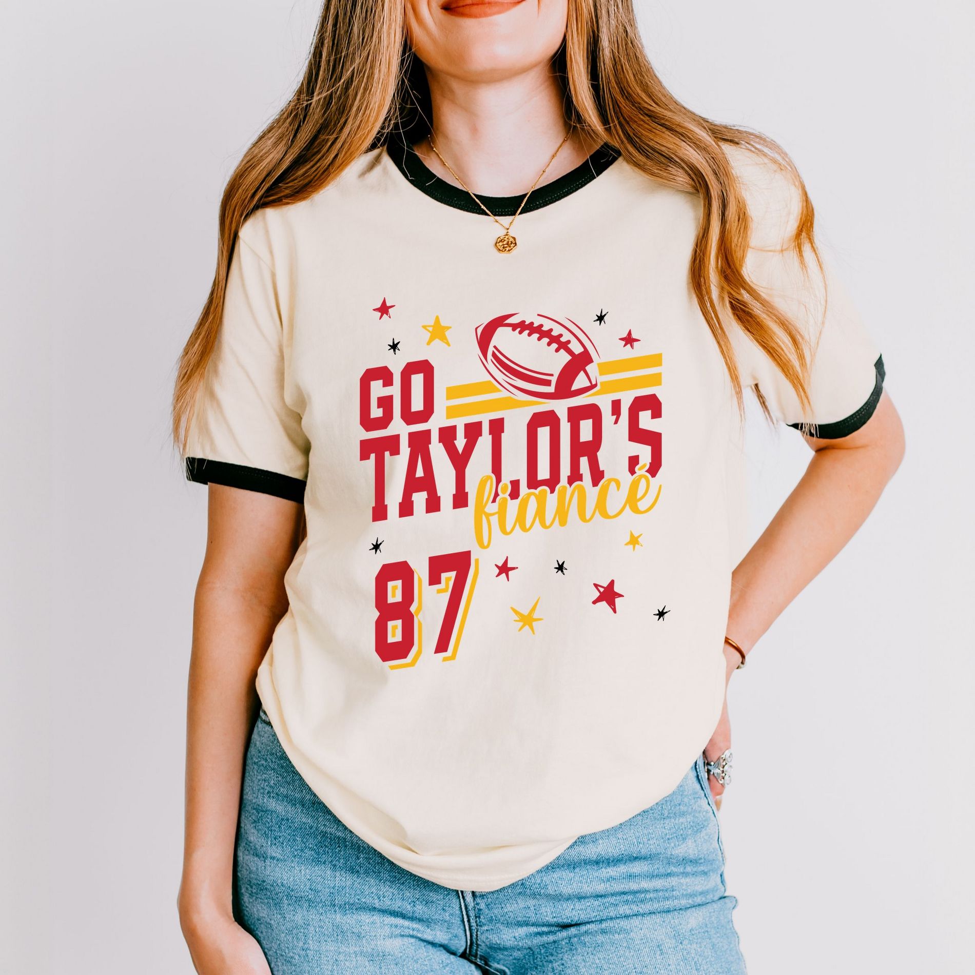 Go Taylor's Fiancé Red - Womens Ringer Tee