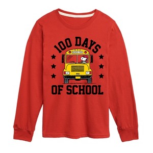 Boys' - Peanuts - Snoopy One Hundred Days Of School Long Sleeve Graphic T-Shirt - 1 of 4