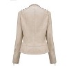Clearlove Womens Casual Light Studded Shoulder Long Sleeve Cropped Zipper Moto Biker Faux Leather Jacket Coats - 2 of 4