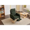 Vynxaria Series Green Polyester Rocking Chair Set of 1 with High Density Sponge High Backrest Solid Wood Legs Side Pocket Gentle Glide 300LB Capacity - 3 of 4