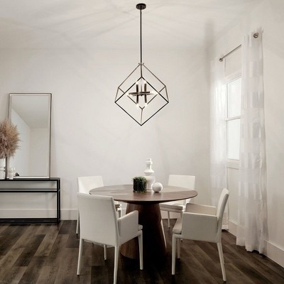 Transitional Black Bronze 25.5" Island Pendant with Mixed Metal Finishes