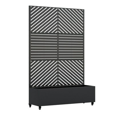 Lirago Iron Arch Mobile Planter Box (1-Piece)-Raised Garden Bed Elevated Planter with Trellis Privacy Screen 38 Gallon Capacity