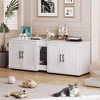 Large Cat Litter Box Enclosure Furniture for 2 Cats, 55" Hidden Litter Box Cabinet with Double Compartments & Swinging Barn Doors - 3 of 4