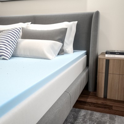 Emma and Oliver 2" Gel Infused Cooling Memory Foam Mattress Topper, CertiPUR-US Certified Memory Foam- Full