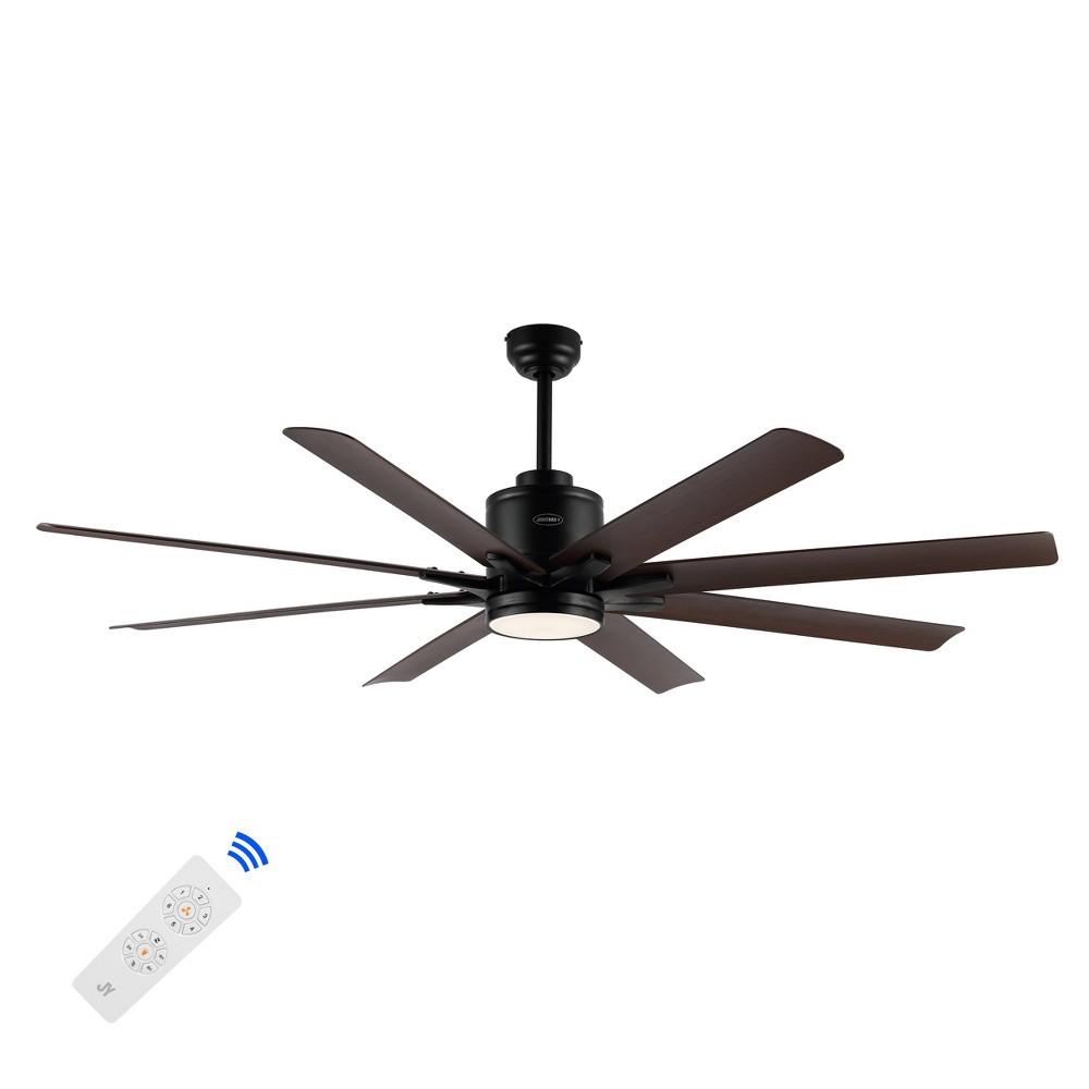 Photos - Air Conditioner 66" 1-Light Octo Iron 6-Speed Ceiling Fan with LED Light Black/Brown Finis