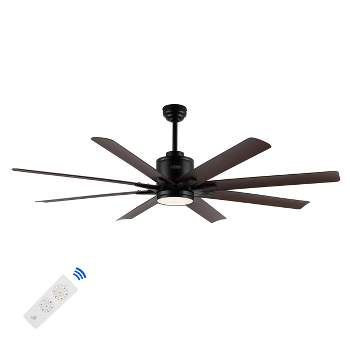 66" 1-Light Octo Iron 6-Speed Ceiling Fan with LED Light - JONATHAN Y