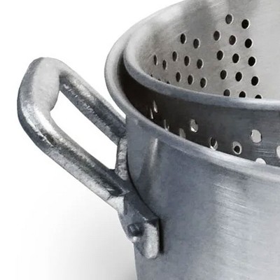 Bayou Classic 14 Quart Silver Aluminum Fry Pot with Basket
