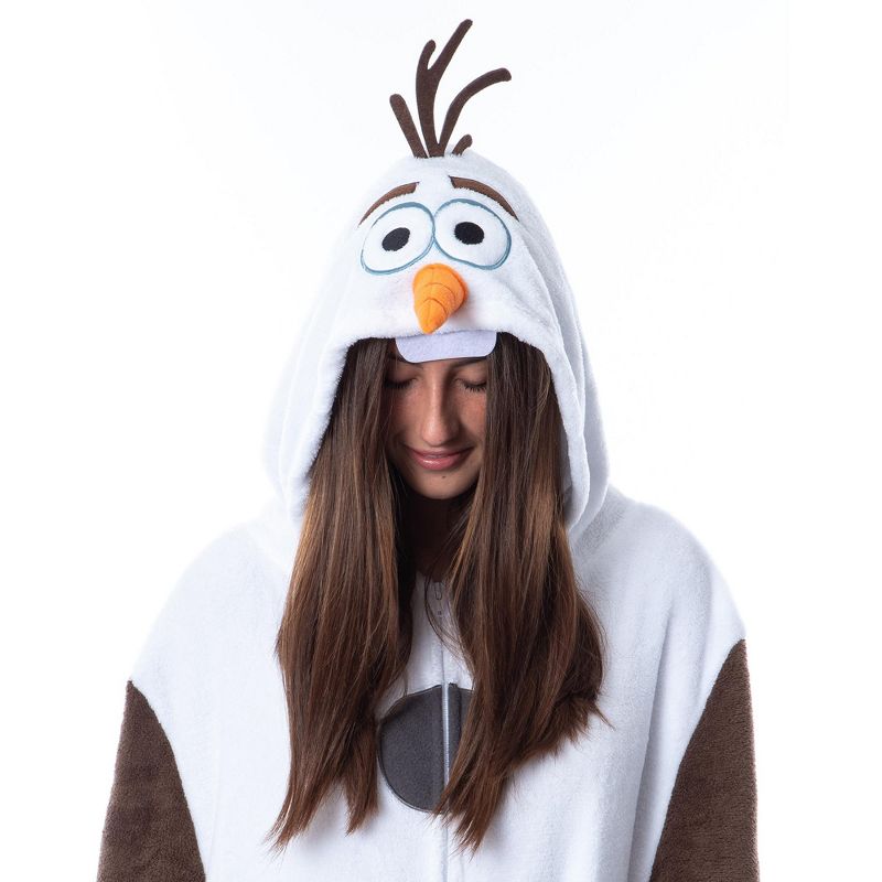 Disney Frozen Adult Olaf Kigurumi Costume Union Suit Pajama For Men Women White, 2 of 6